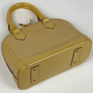 Louis Vuitton Enamel Beige Alma Handbag Dune Monogram Vernis Shoulder Bag